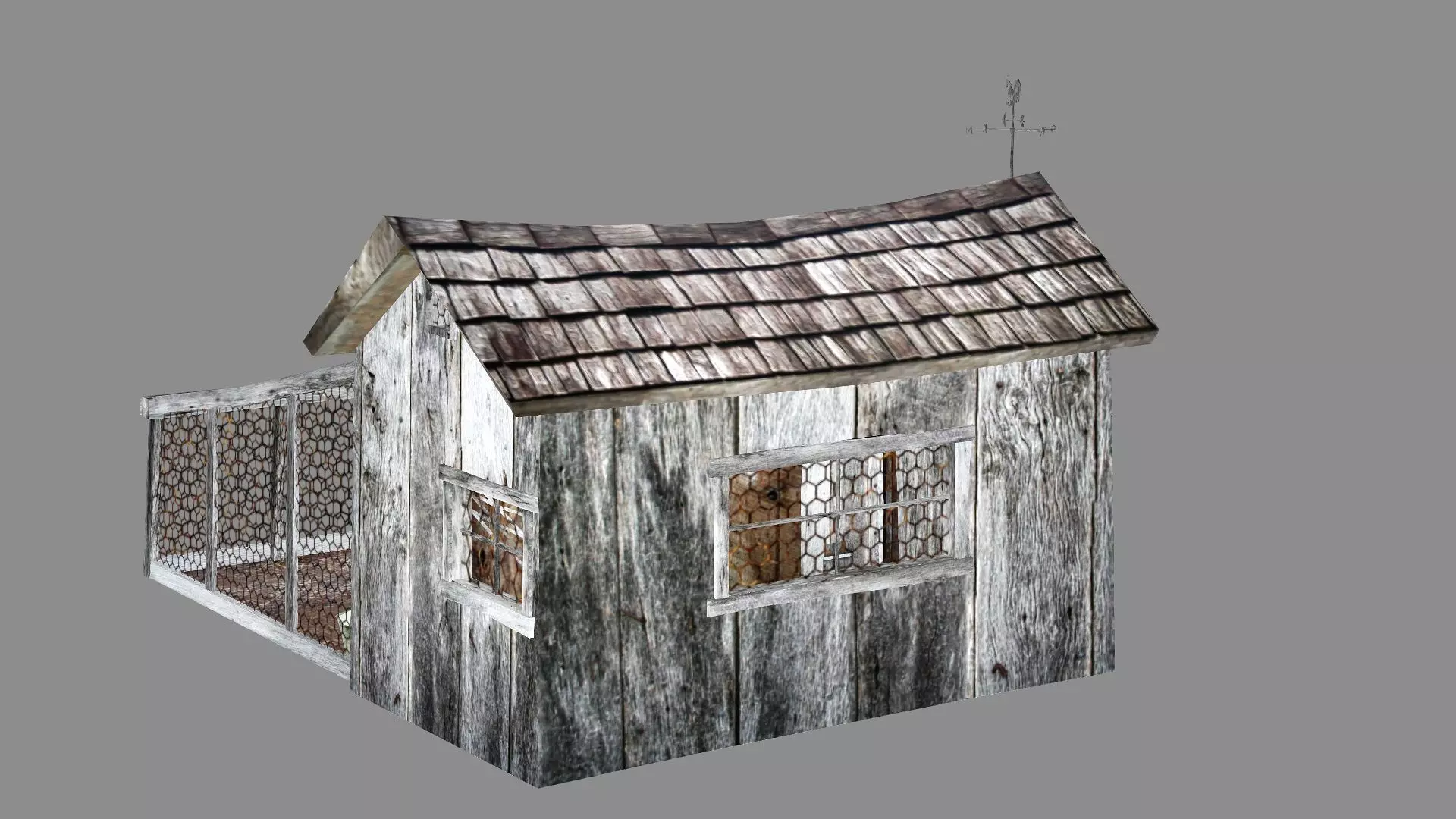 Chicken Coop With Cage Low Poly 3D Model Low-poly 3D model_1