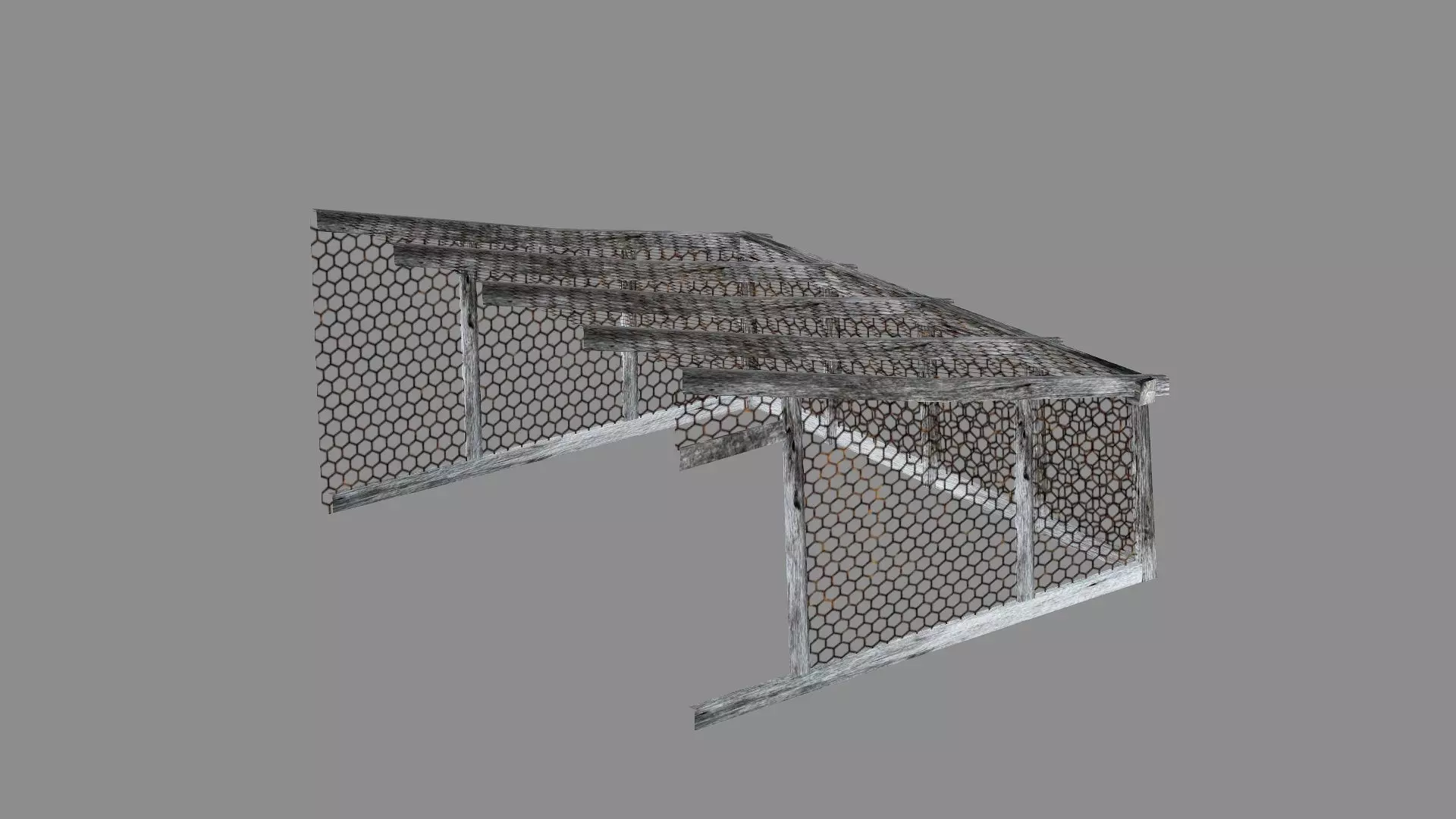 Chicken Coop With Cage Low Poly 3D Model Low-poly 3D model_14