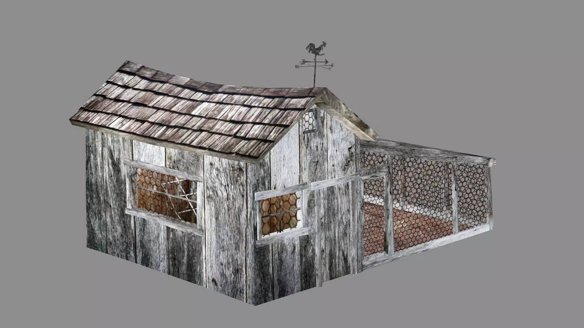 Chicken Coop With Cage Low Poly 3D Model Low-poly 3D model_3