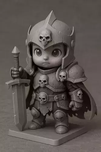 Dark Baby Knight Printable Fantasy Figurine  3D print model