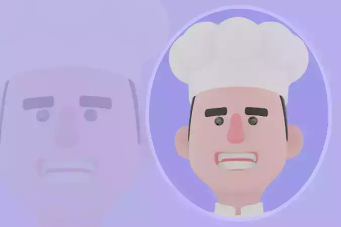 Stylized 3D Male Chef Character - Cartoon Cook Hands on Hips