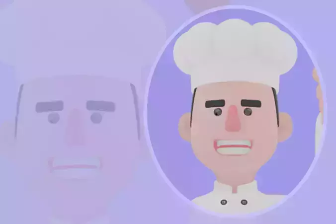 Stylized 3D Male Chef Character - Cartoon Cook with Spatula