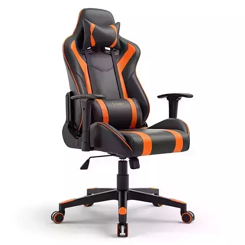 Dynamic Gaming Chair - Black Orange Ergonomic 3D Model