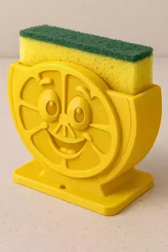 Lemon Smile Cute Kitchen Sponge Holder 3D print model Lemon Smile Cute Kitchen Sponge Holder 3D print model