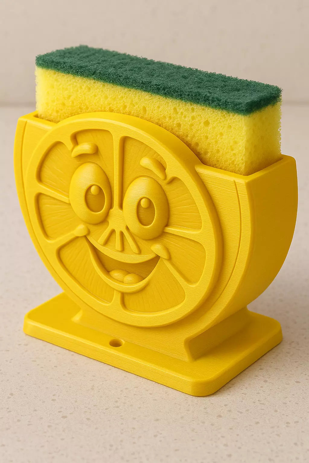 Lemon Smile Cute Kitchen Sponge Holder 3D print model_0