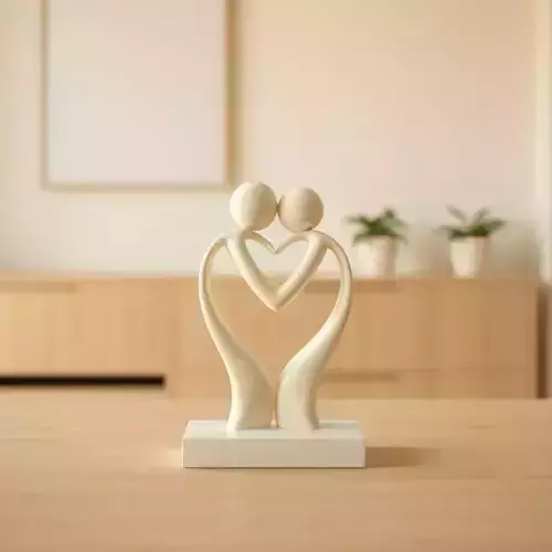 Minimalist Heart Embrace Sculpture