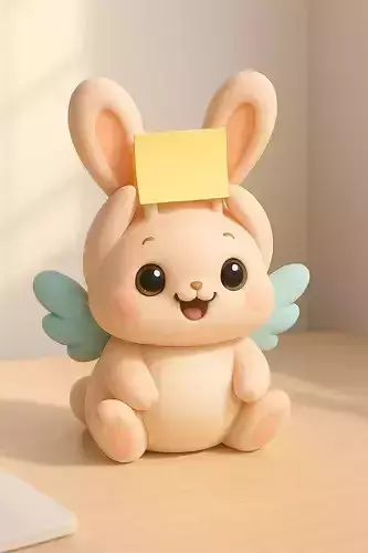 Bunny Memo Buddy Cute Note Holder 3D print model