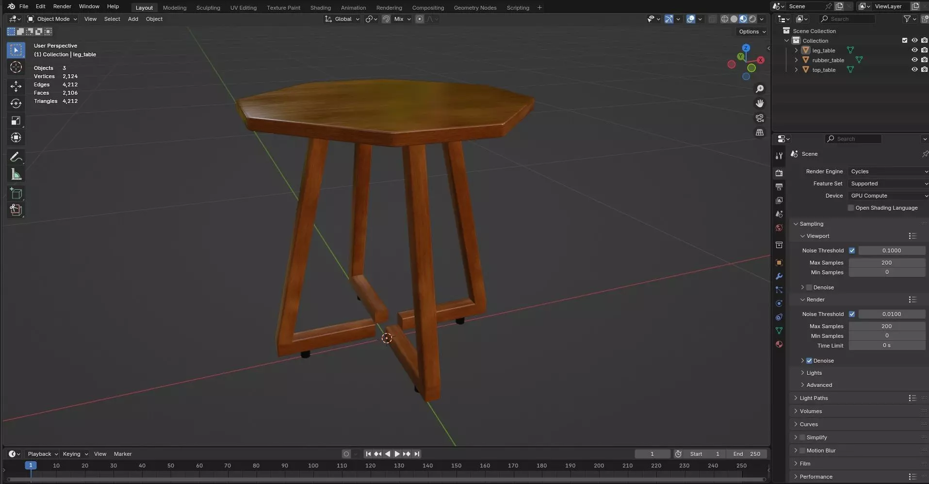 Octagon Table CG29 3D model_8