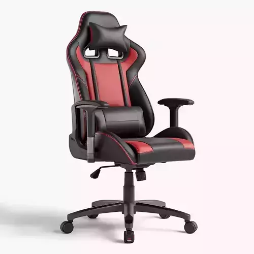 Aggressive Gaming Chair - Black  Red Ergonomic 3D Model
