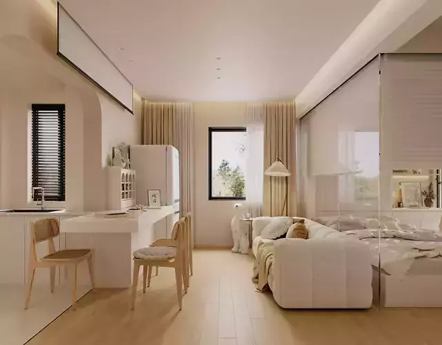 Modern apartment interior scene