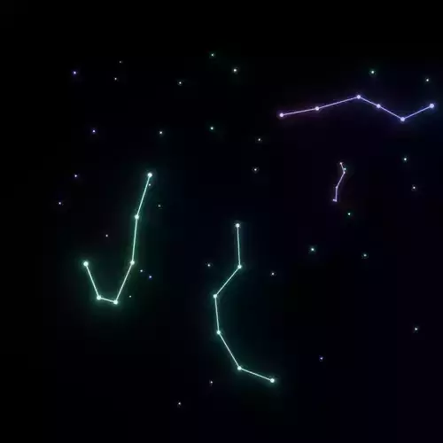 Mini Constellation Lines Stylized Rigged Effect Low-poly 3D model
