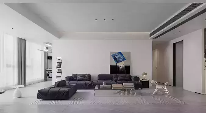 Modern living room dining room interior scenes 133