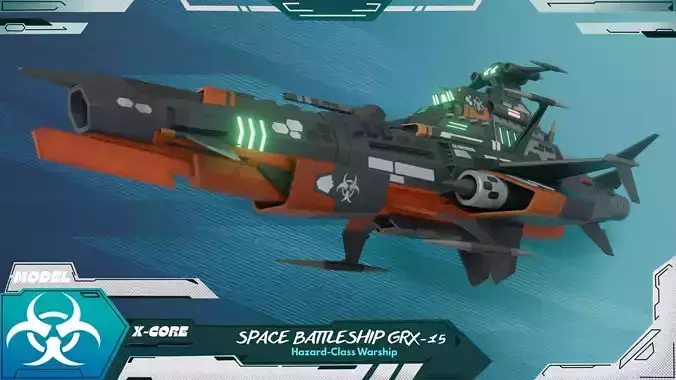 3D Model - Space BattleShips - Sci fi Stylized