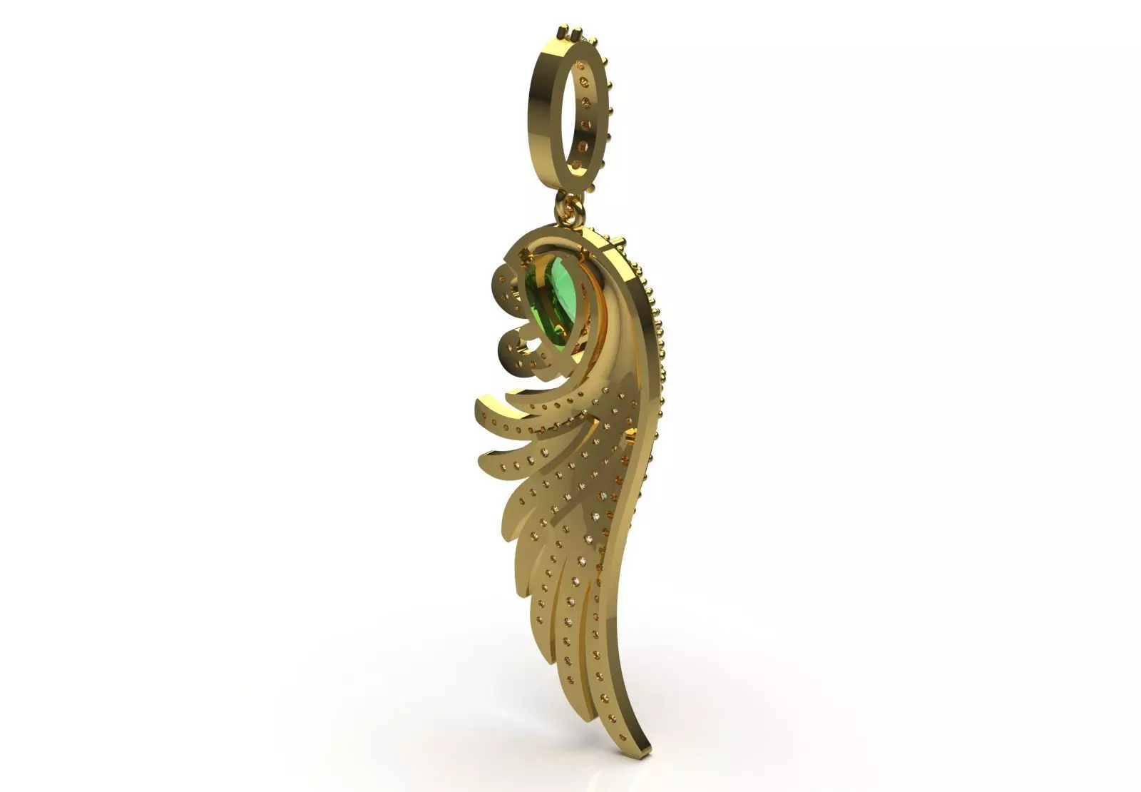 stl 3dm JP0324 Pendant a Wing of Light and Beauty jp0324 3D print model_4