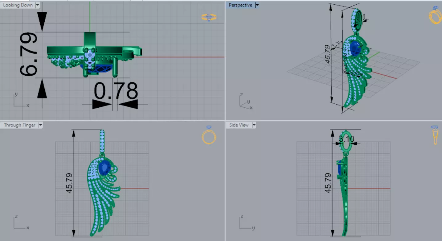stl 3dm JP0324 Pendant a Wing of Light and Beauty jp0324 3D print model_8