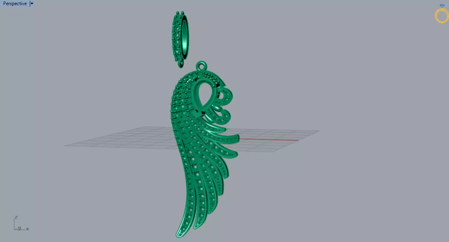 stl 3dm JP0324 Pendant a Wing of Light and Beauty jp0324 3D print model_6