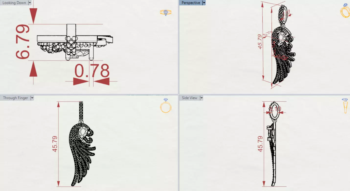 stl 3dm JP0324 Pendant a Wing of Light and Beauty jp0324 3D print model_20