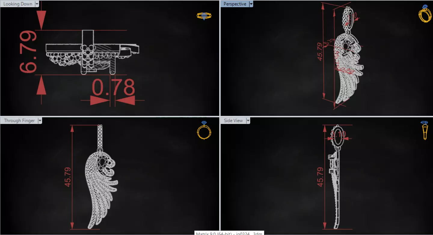stl 3dm JP0324 Pendant a Wing of Light and Beauty jp0324 3D print model_19