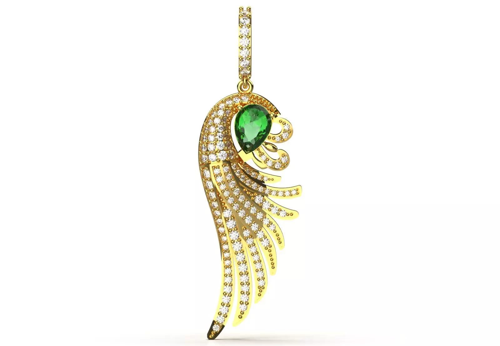 stl 3dm JP0324 Pendant a Wing of Light and Beauty jp0324 3D print model_1