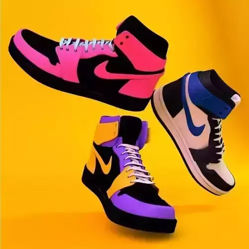 Nike high tops retro 3D model