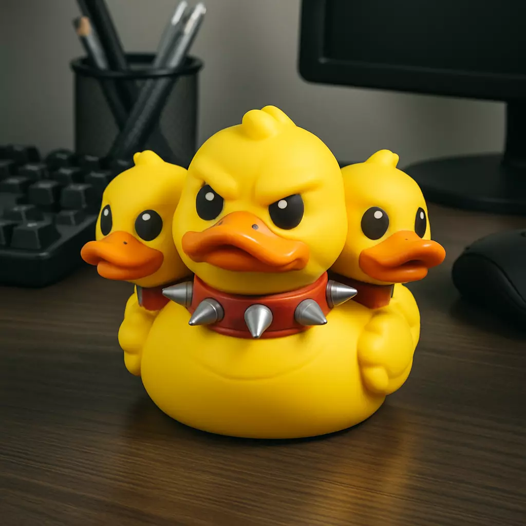 Rubber Duck - Duck Cerberus statue - 3D print 3D print model