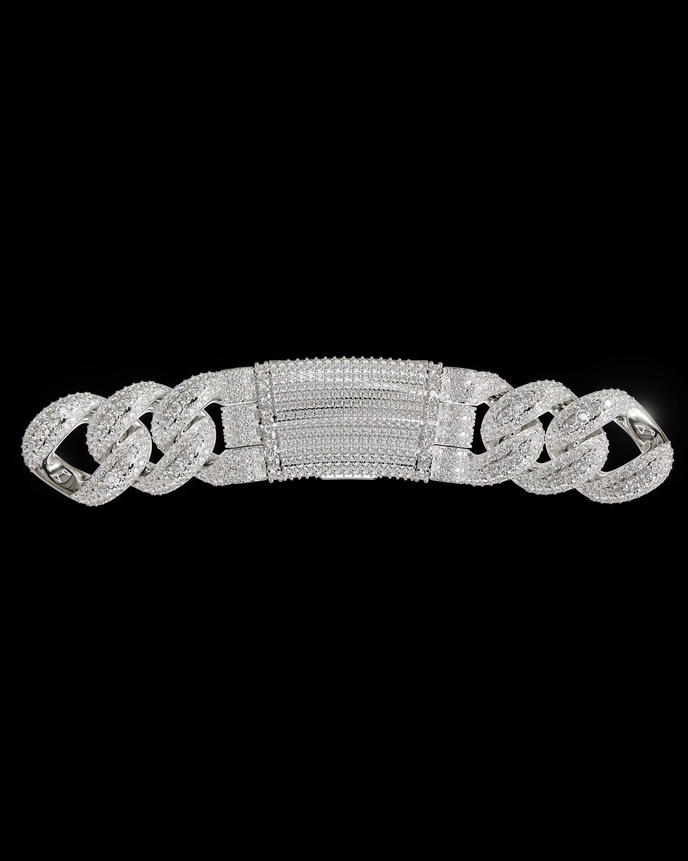 FULL LOCK BOX 18mm Wide SOLID CUBAN Link Chain - 9 Inch 3D print model_3