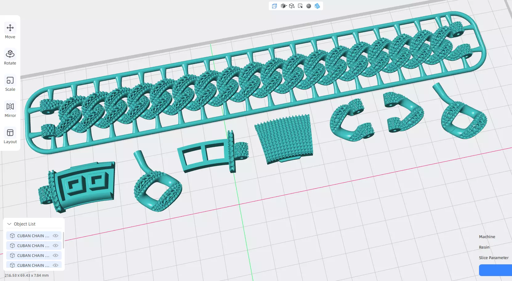 FULL LOCK BOX 18mm Wide SOLID CUBAN Link Chain - 9 Inch 3D print model_4