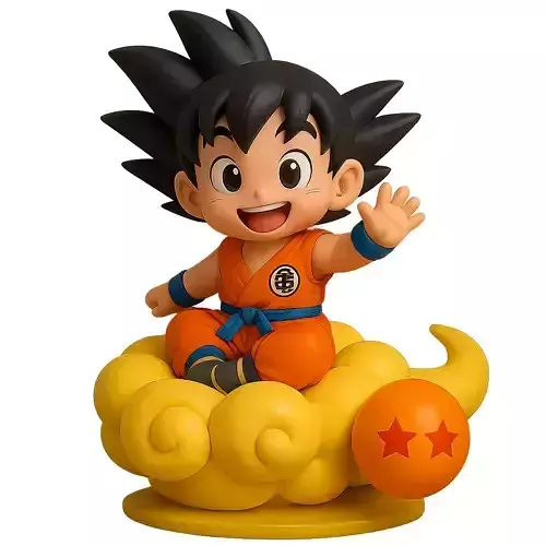 Chibi Goku on Nimbus  3D print model