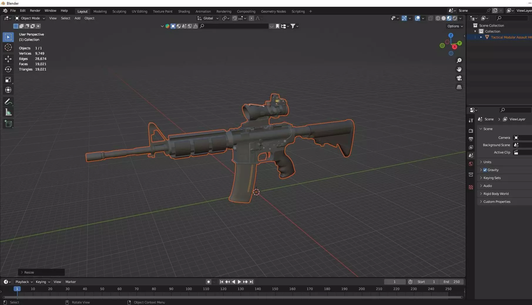 Tactical Modular Assault HK437 Low-Poly 3D Model Low-poly 3D model_9