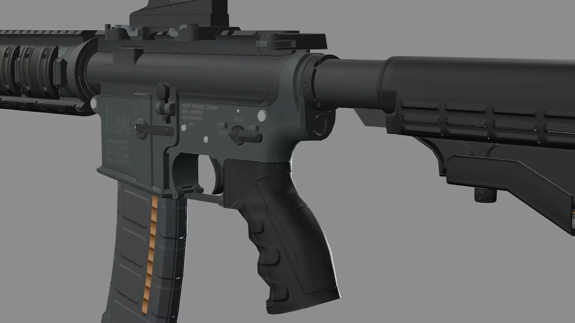 Tactical Modular Assault HK437 Low-Poly 3D Model Low-poly 3D model_8