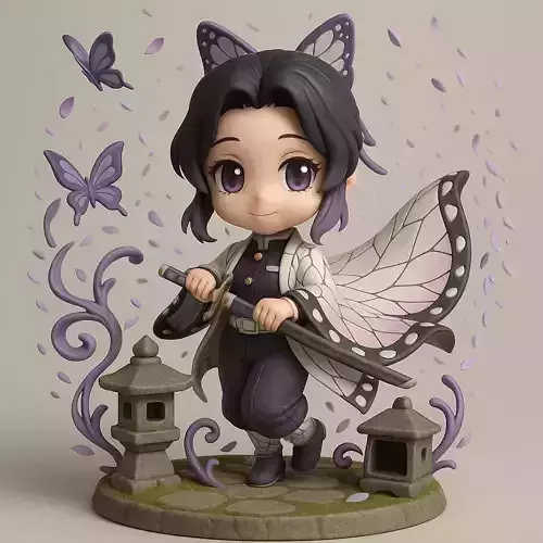 Chibi Shinobu Butterflies Elegance