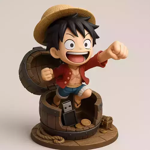  Chibi Luffy Barrel Launch with Hidden Storage