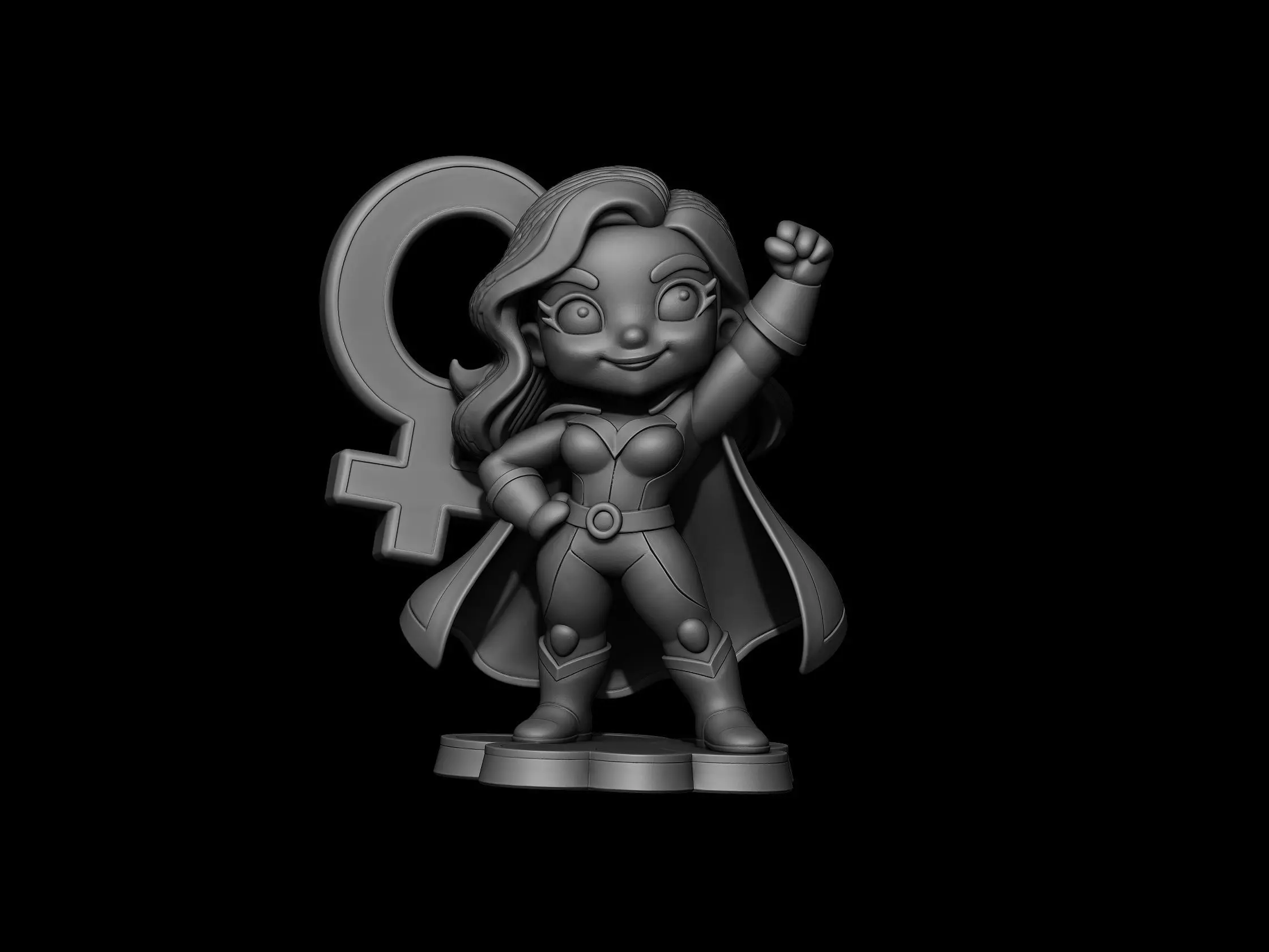 Chibi Hero Woman Figurine 3D print model