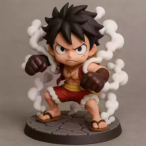 Chibi Anime Statue  Luffy Gear Second 