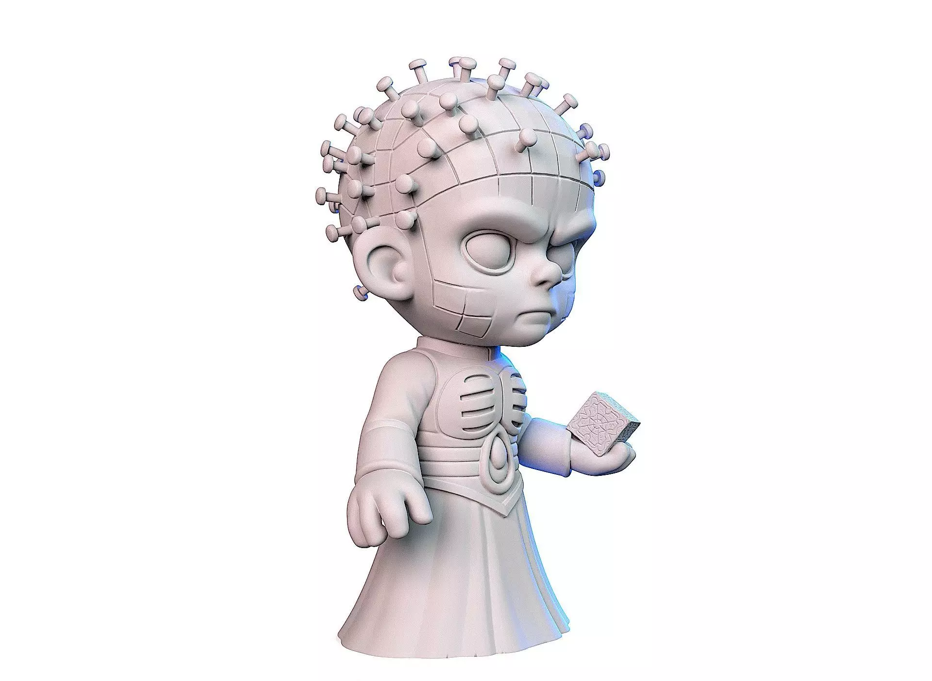 Cartoon stylized Pinhead 3D print model_2