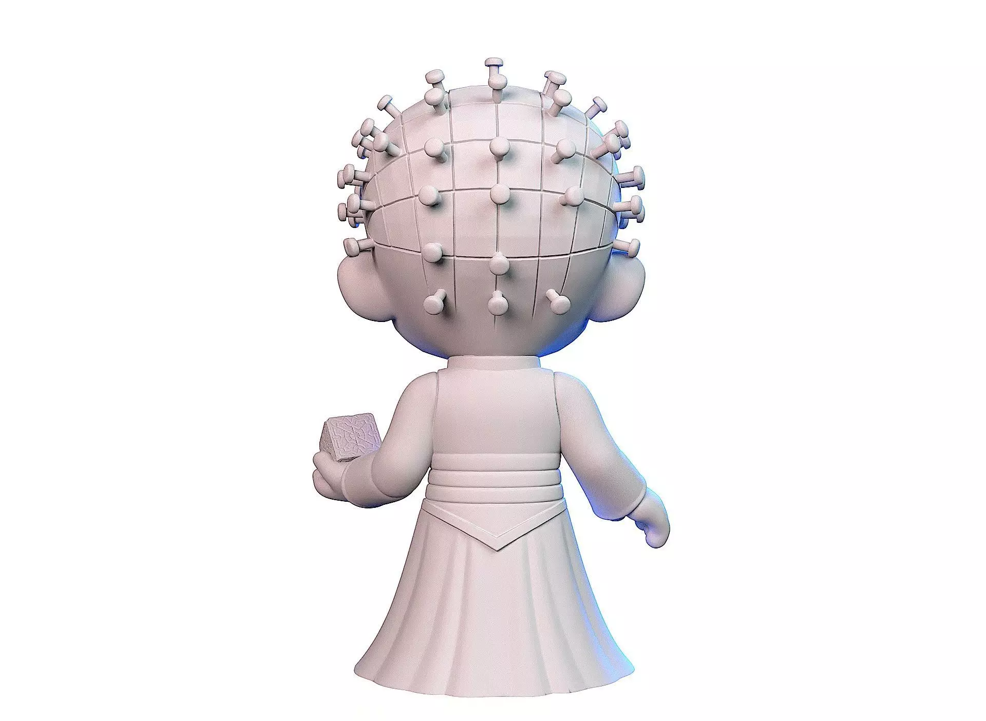 Cartoon stylized Pinhead 3D print model_3