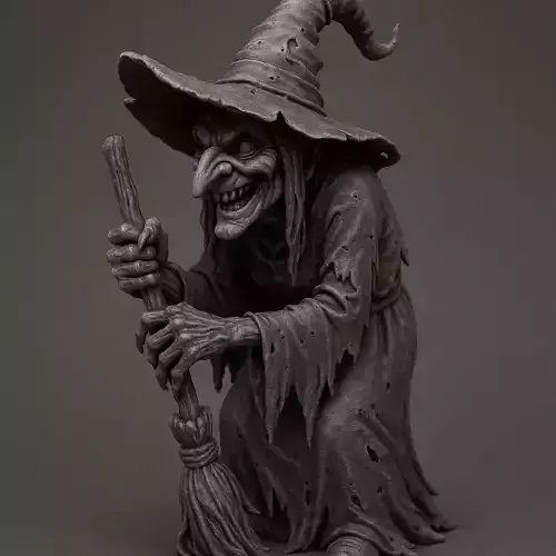 Evil Witch Figurine  Halloween Horror