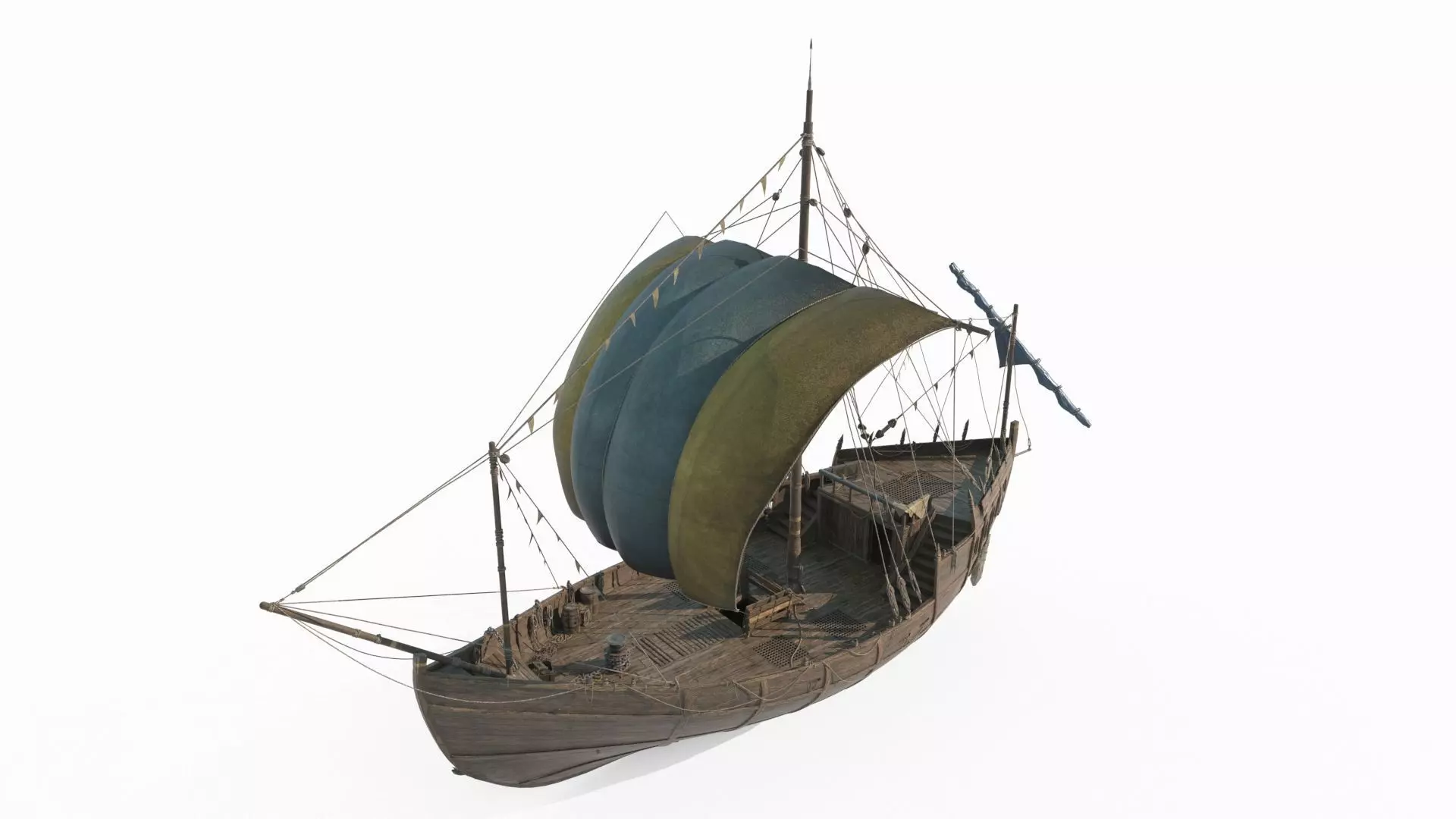 Ancient large sailboats 3D model_7