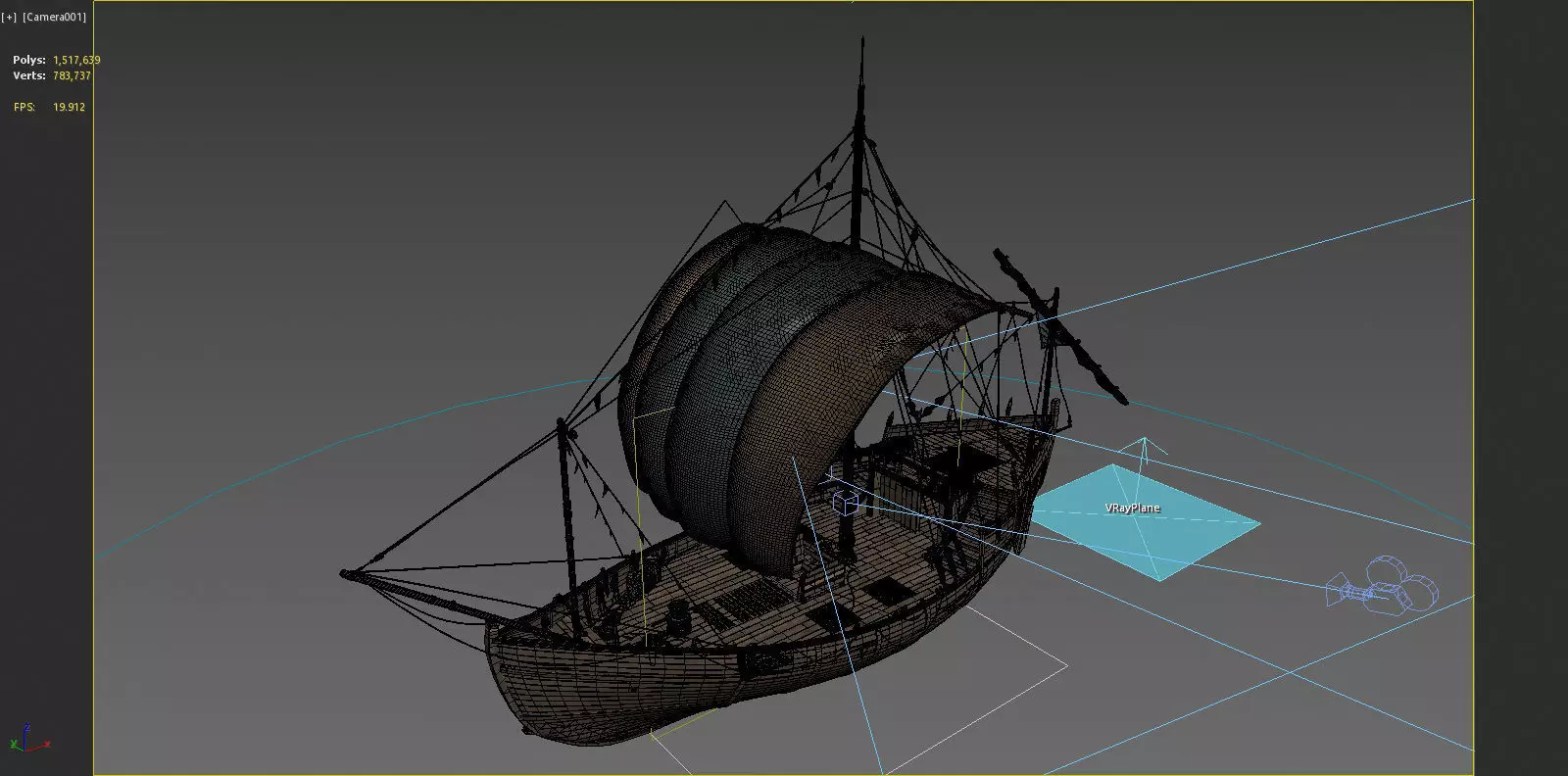 Ancient large sailboats 3D model_10