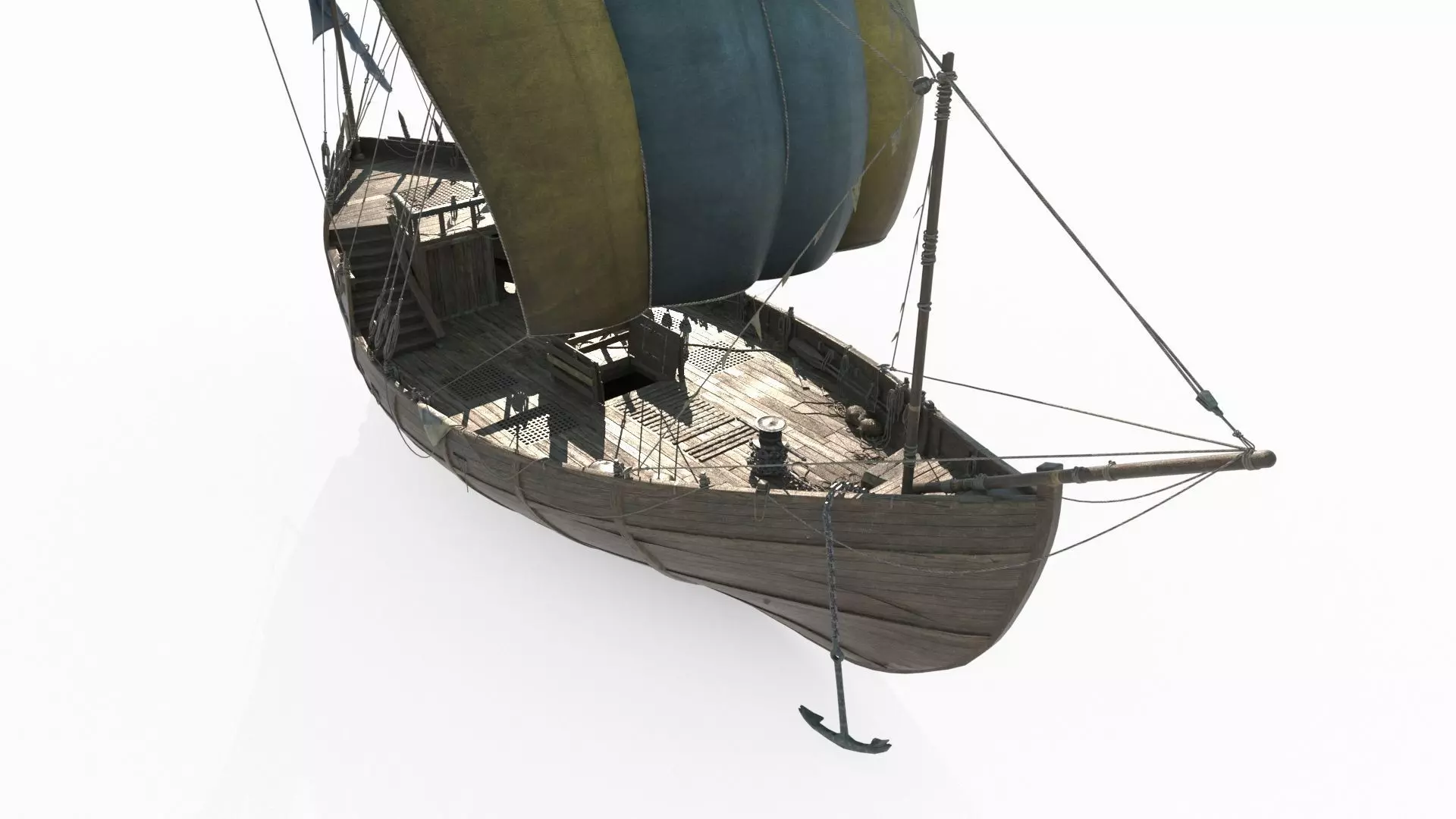 Ancient large sailboats 3D model_9
