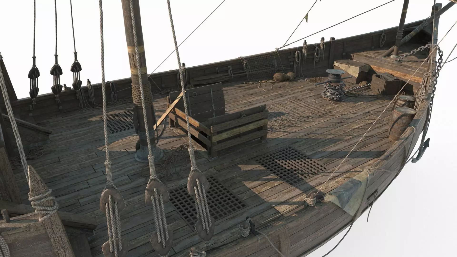 Ancient large sailboats 3D model_5