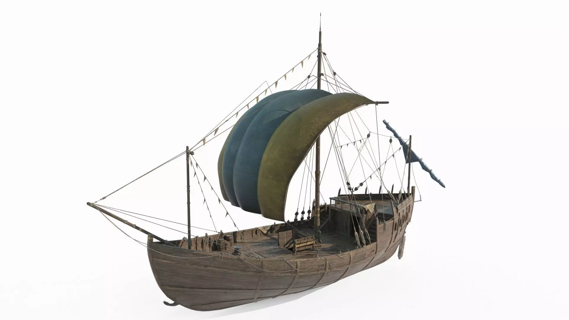 Ancient large sailboats 3D model_0
