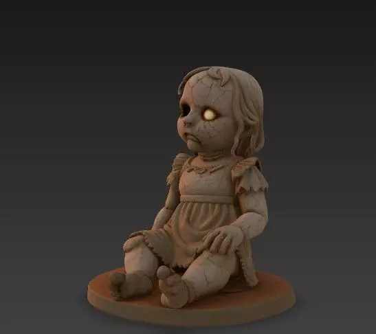 Broken Haunted Doll Creepy Halloween 3D Model Free 3D print model_2