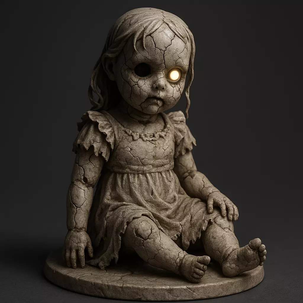 Broken Haunted Doll Creepy Halloween 3D Model Free 3D print model_0