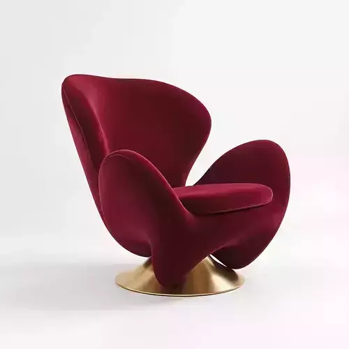 Elegant Velvet Armchair with Gold Base