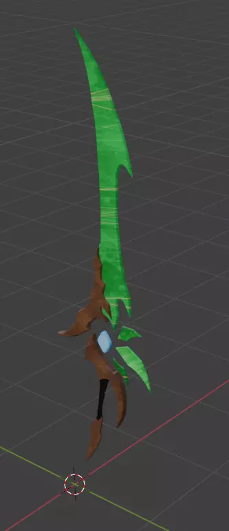 Fantasy Sword  Game Ready Low Poly Weapon Low-poly 3D model_1