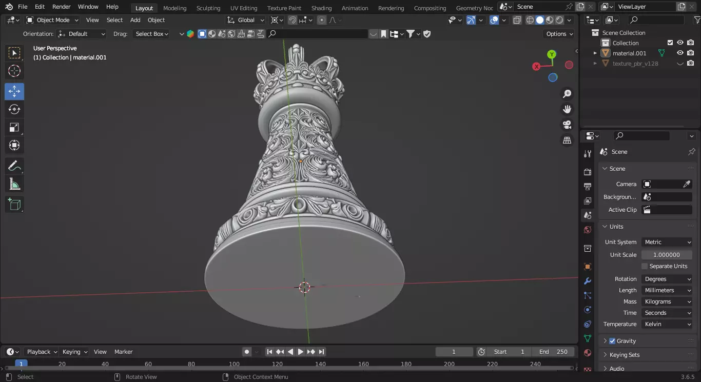Royal Throne King Chess Piece 3D print model_5