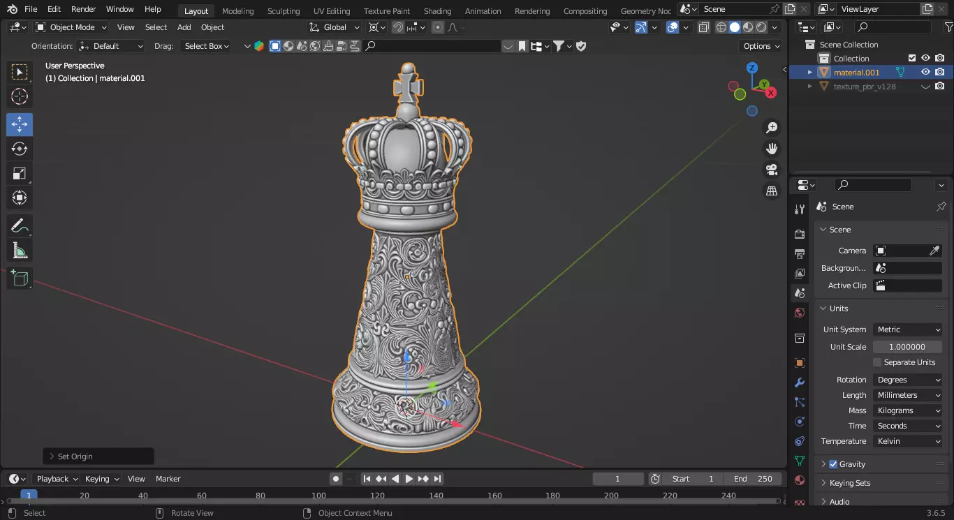 Royal Throne King Chess Piece 3D print model_2
