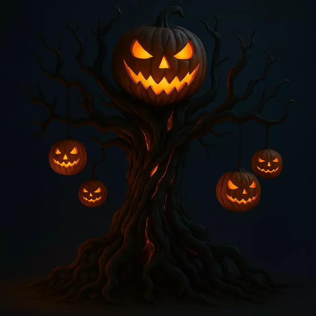 Haunted Pumpkin Tree 3D Halloween Model 3D print model_0