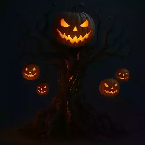 Haunted Pumpkin Tree 3D Halloween Model